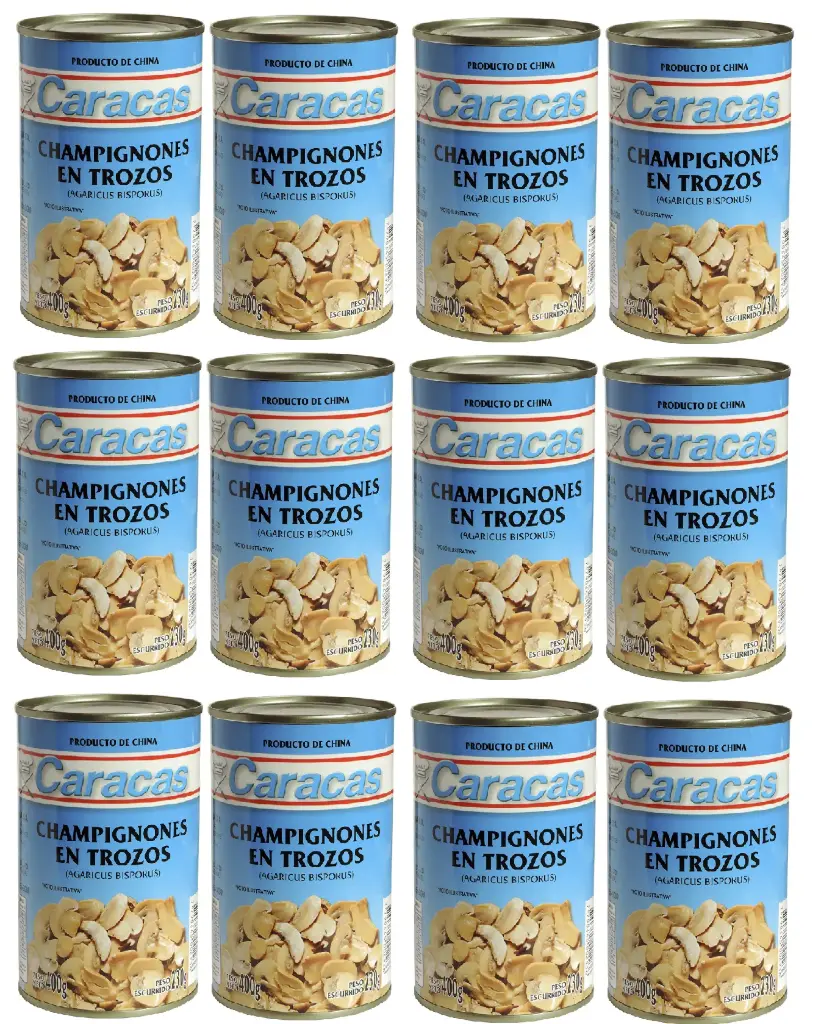 Champignones Caracas Trozos x 850g. CAJA X 12 U.