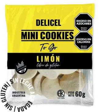 Galletitas Delicel Mini Cookies Limon x 60g.
