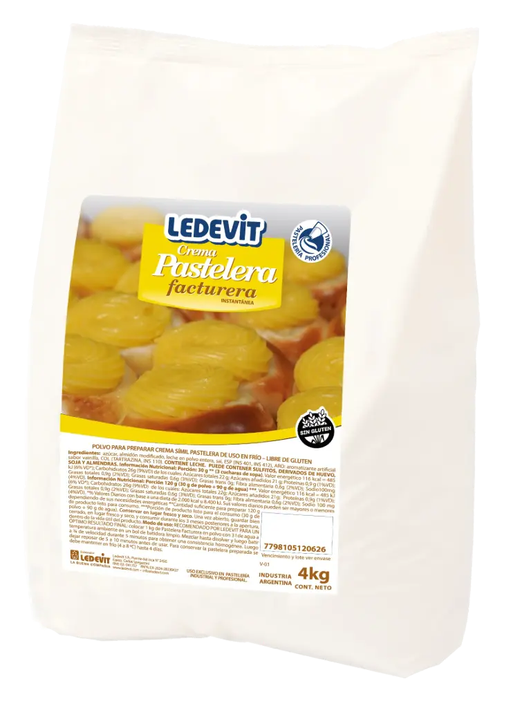 Crema Ledevit Pastelera Facturera x 4Kg. 