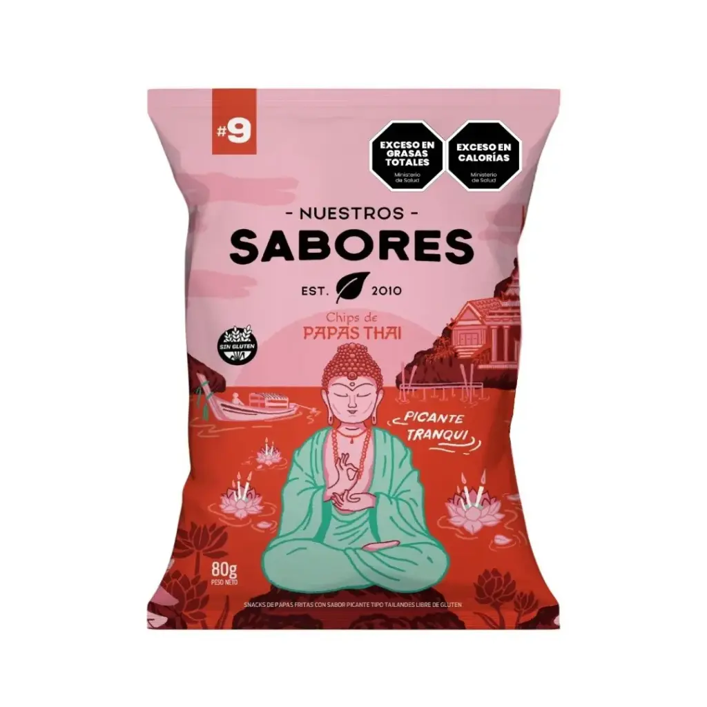 Snack Nuestros Sabores (9) Papas Thai CAJA X 18 U.