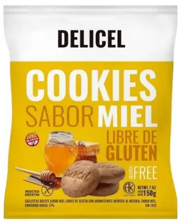 Galletitas Delicel Cookies Sabor Miel x 200g.