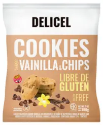 Galletitas Delicel Cookies Sabor Vainilla & Chips x 150g.