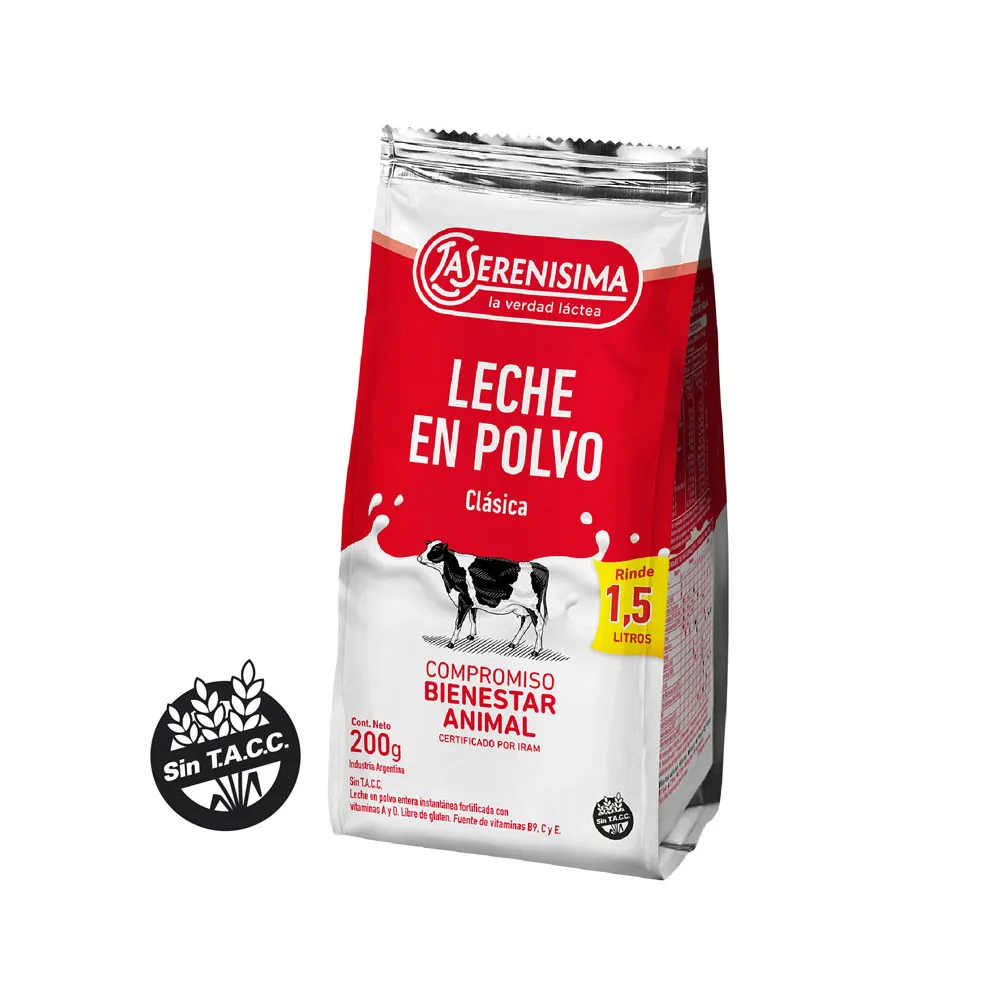 Leche en Polvo La Serenisima Entera x 200g.