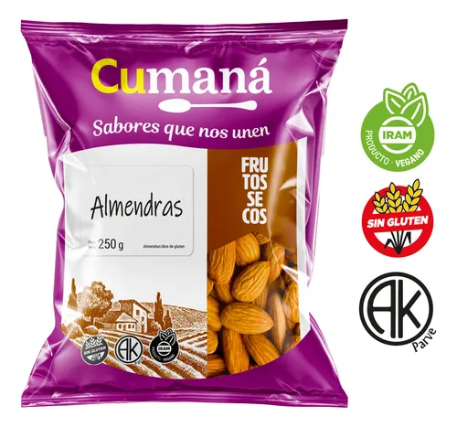 Almendras Cumana Flow Pack x 250g.