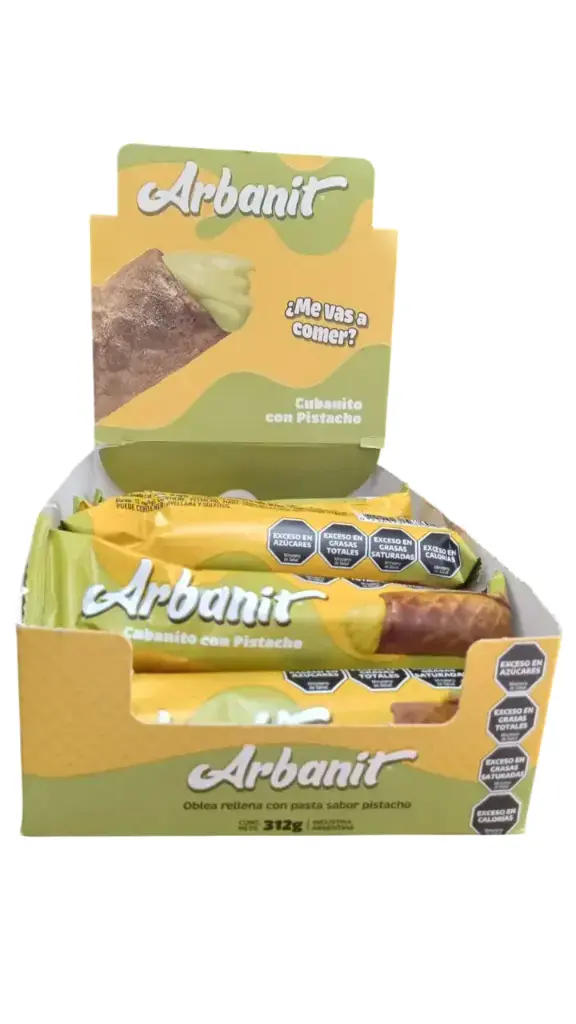 Cubanitos Arbanit Pistacho CAJA X 12 U.
