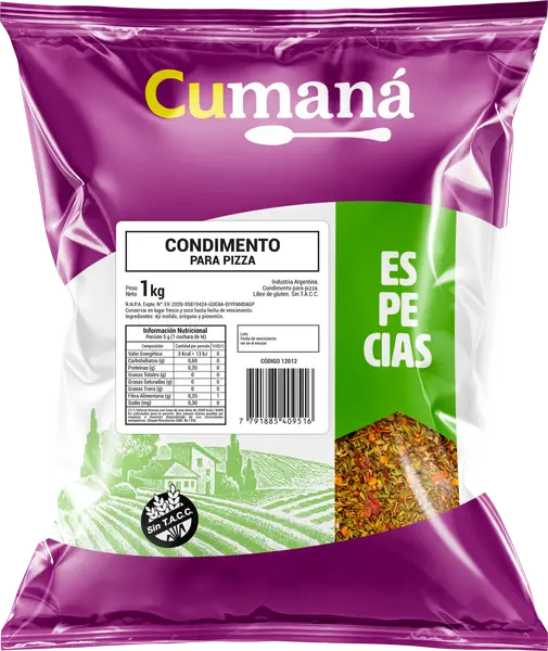 Condimento Pizza Cumana sin Tacc x 1kg.