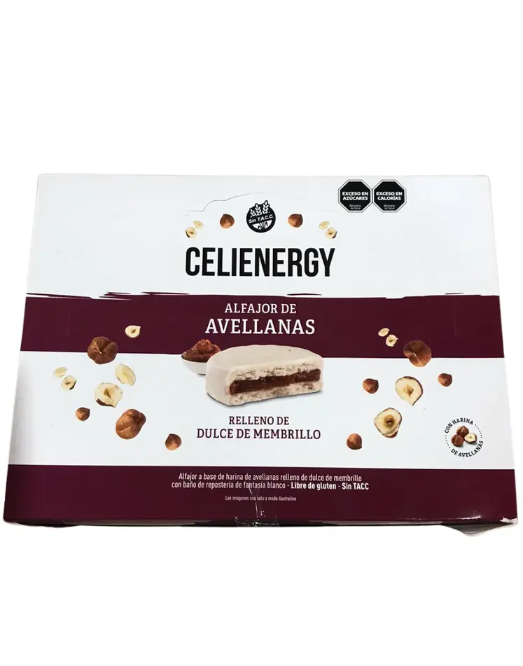 Alfajor Celienergy Avellana Blanco x 50g. CAJA X 12 U.