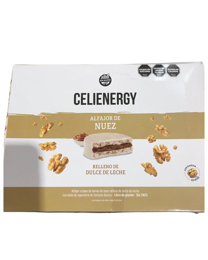 Alfajor Celienergy Nuez x 50g. CAJA X 12 U.