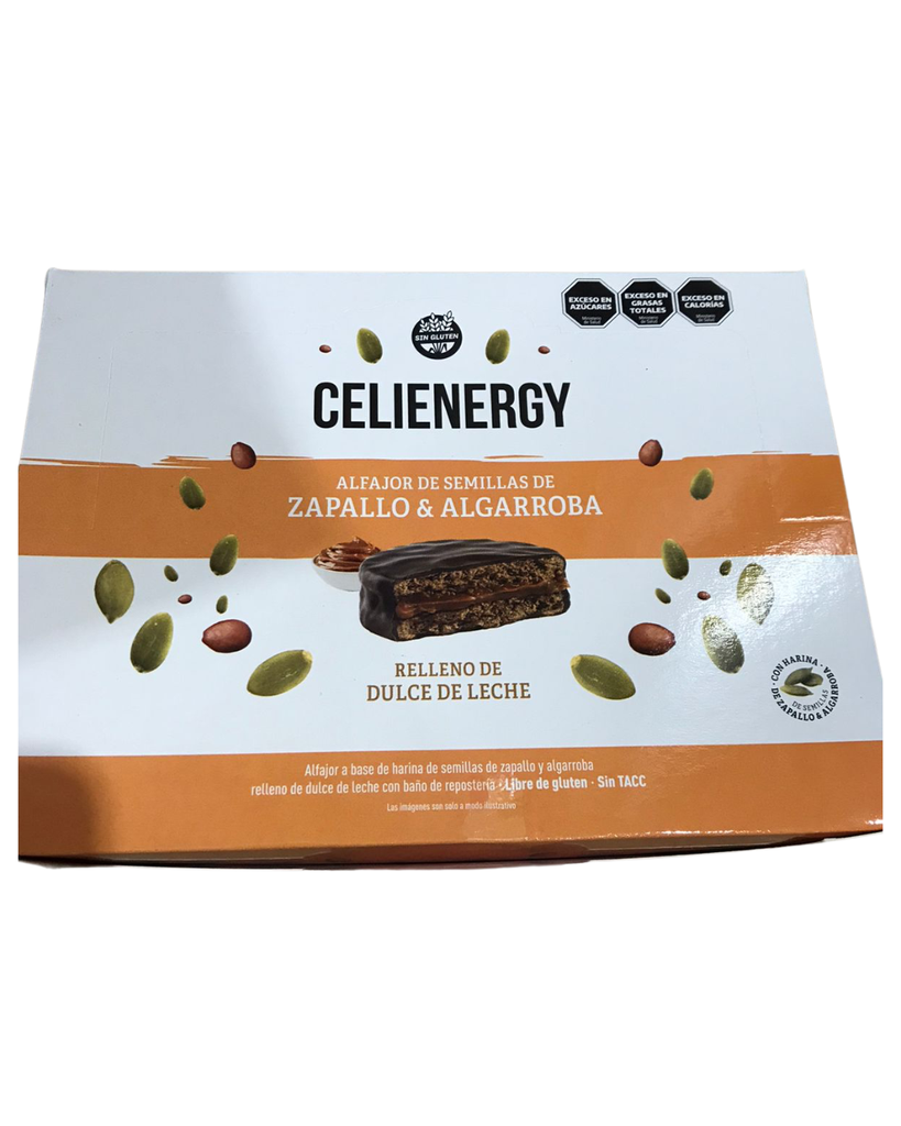 Alfajor Celienergy Zapallo y Algarroba x 50g. CAJA X 12 U.