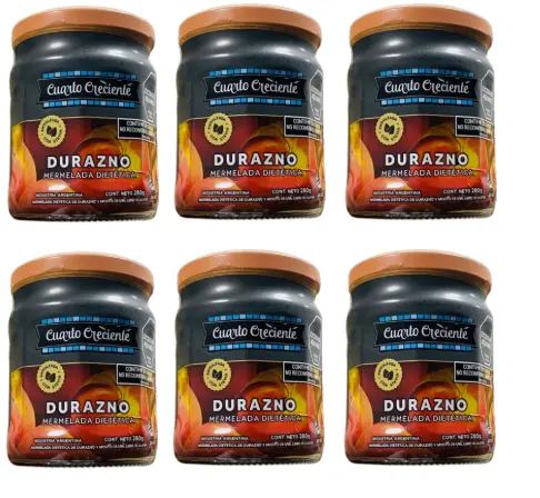 Mermelada Cuarto Creciente C/Stevia Durazno x 280g. PACK X 6 U.