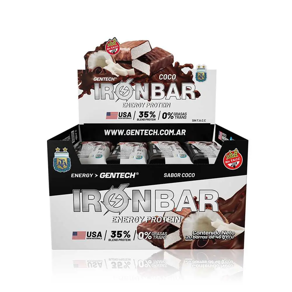 Barra Gentech IronBar Sabor Coco CAJA X 20 U.