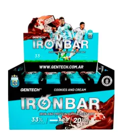 Barra Gentech IronBar Sabor Cookies and Cream CAJA X 20 U.