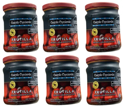 Mermelada Cuarto Creciente C/Stevia Frutilla x 280g. PACK X 6 U.