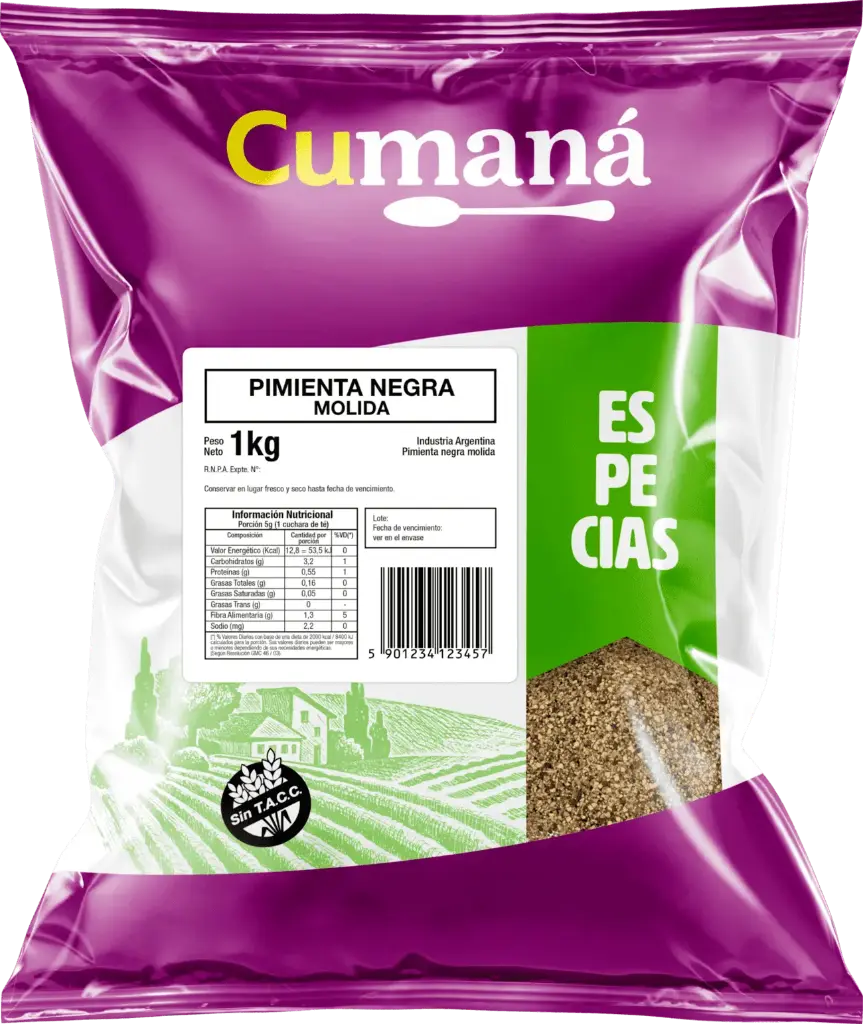 Pimienta Cumana Negra Molida x 1kg.