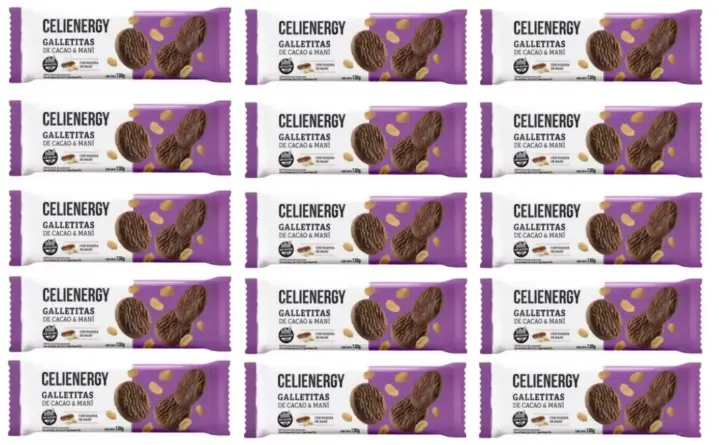 Galletitas Celienergy de Cacao y Mani x 130g. CAJA X 15 U.