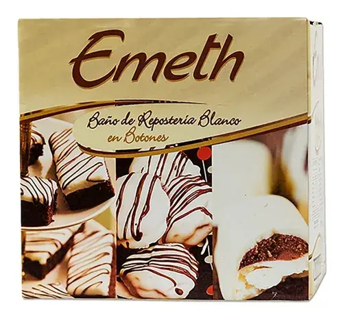 Chocolate Baño Boton Emeth Blanco x 1kg. CAJA X 5 U.