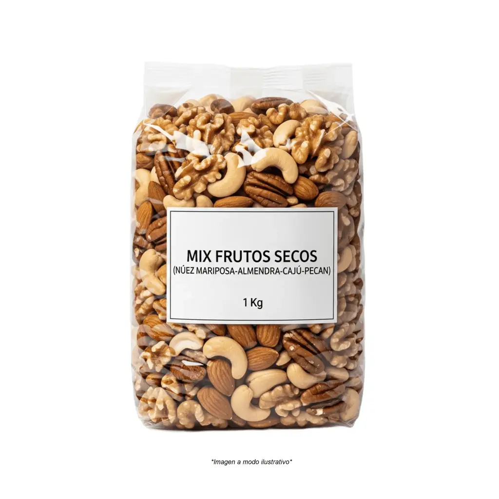 Mix Frutos Secos x 1kg.(NuezMariposa-Almendra-Caju-Pecan)