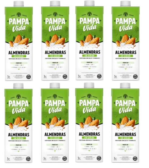 Leche Vegetal Pampa vida de Almendra (Sin/Azucar) X CAJA 8 U.