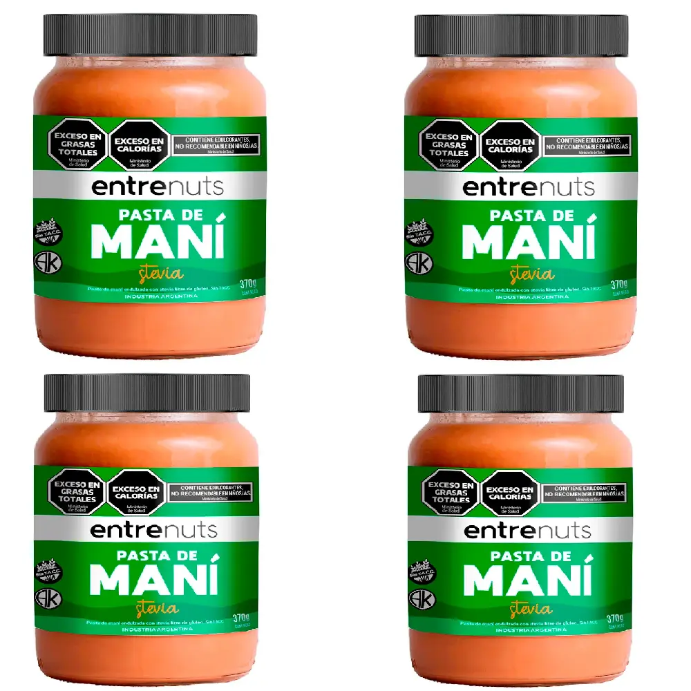 Pasta Mani Entre Nuts con Stevia CAJA X 12 U.