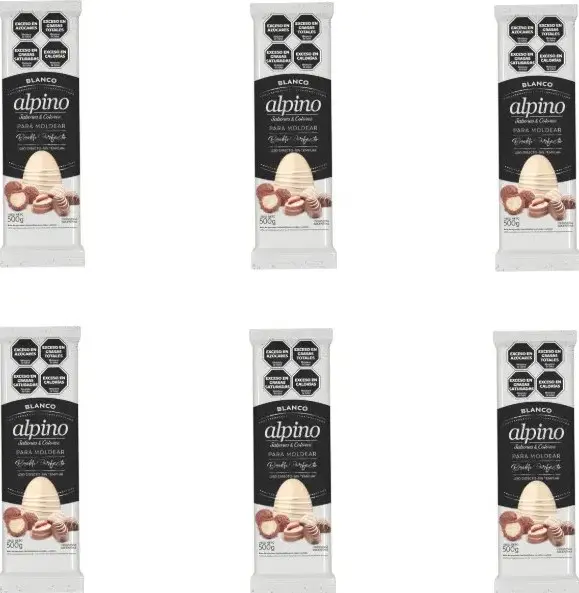 Chocolate Moldeo Alpino blanco tableta x 500g. CAJA X 6 U.