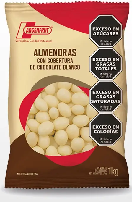Chocolate Argenfrut ALMENDRAS Cob. Cho. BLANCO x 1kg.