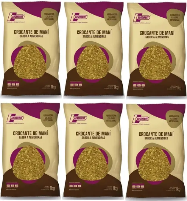 CROCANTE de Mani Argenfrut Sabor Almendra x 1kg. CAJA X 6 U.