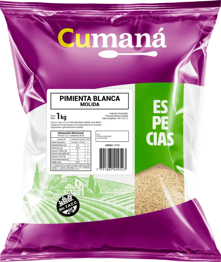 Pimienta Cumana Blanca Molida x 1kg.
