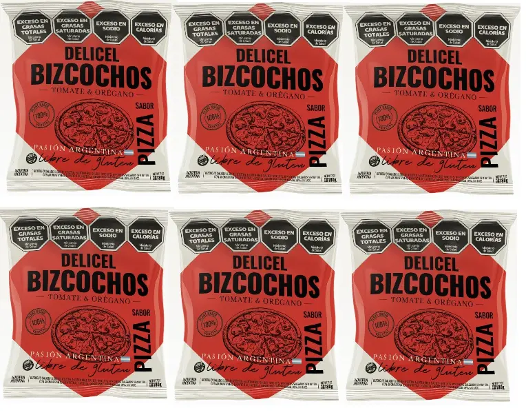 Galletitas Delicel Bizcochos Salados Pizza x 180g. CAJA X 20 U.