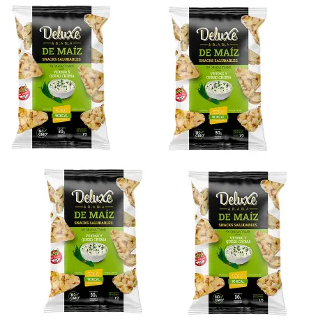Snack Deluxe sabor Queso Crema y Verdeo CAJA X 20 U.