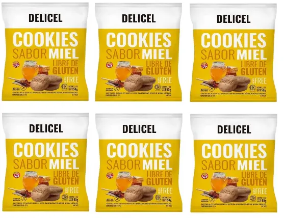 Galletitas Delicel Cookies Sabor Miel x 200g. CAJA X 20 U.