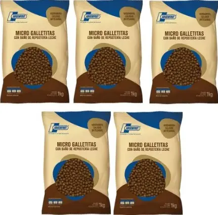 Chocolate Argenfrut MICROGALLE. Baño Rep. LECHE x 1kg. CAJA X 5 U.
