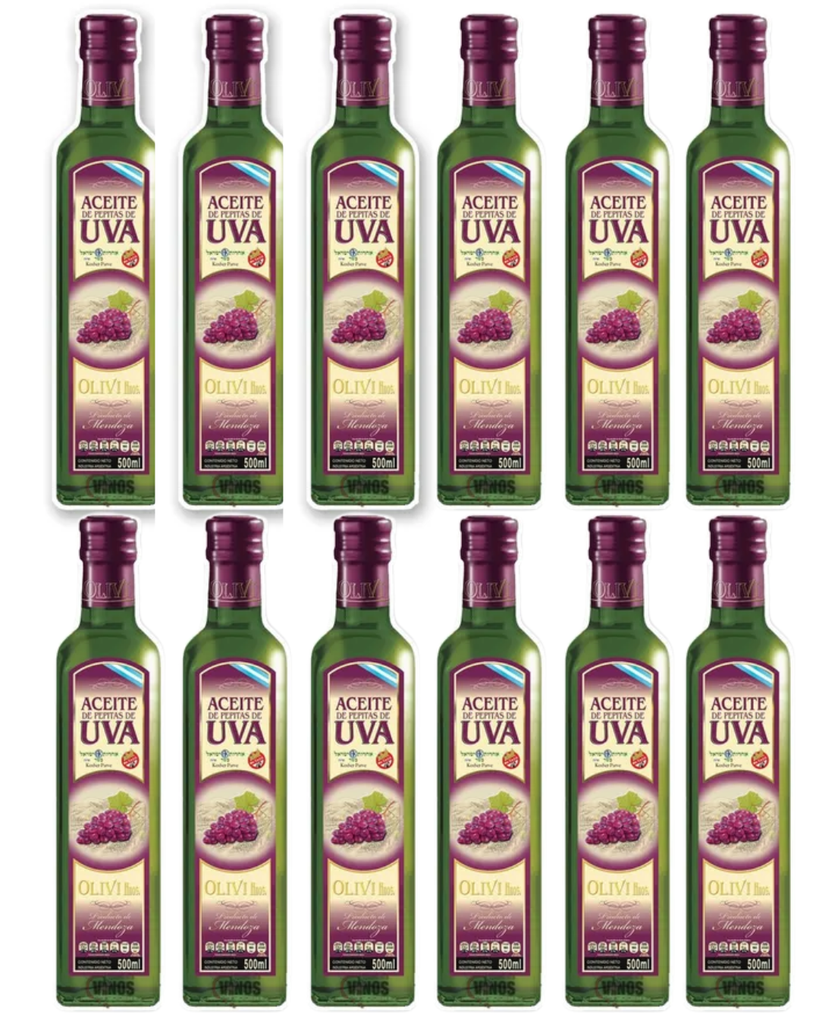 Aceite de Uva Olivi Vidrio x 500mL. CAJA X 6 U.