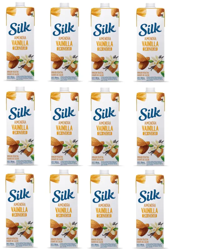 Leche Vegetal Silk Almendra C/Vainilla Sin Azucar x 1L. CAJA X 12U.