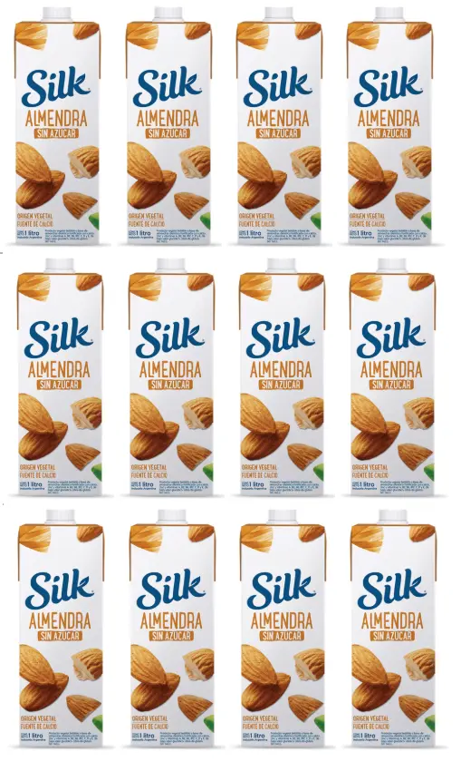 Leche Vegetal Silk Almendra S/Azucar x 1L. CAJA X 12 U.