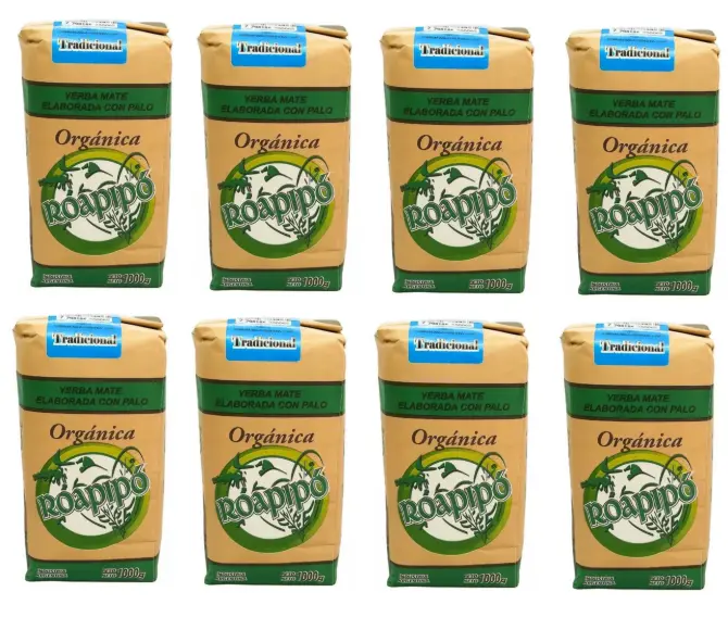 Yerba Mate Roapipo Tradicional Certif. Organ. x 1kg. PACK X 6 U.
