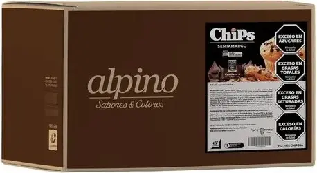 Chocolate Chips Alpino semiamargo x 1kg. CAJA X 6 U.