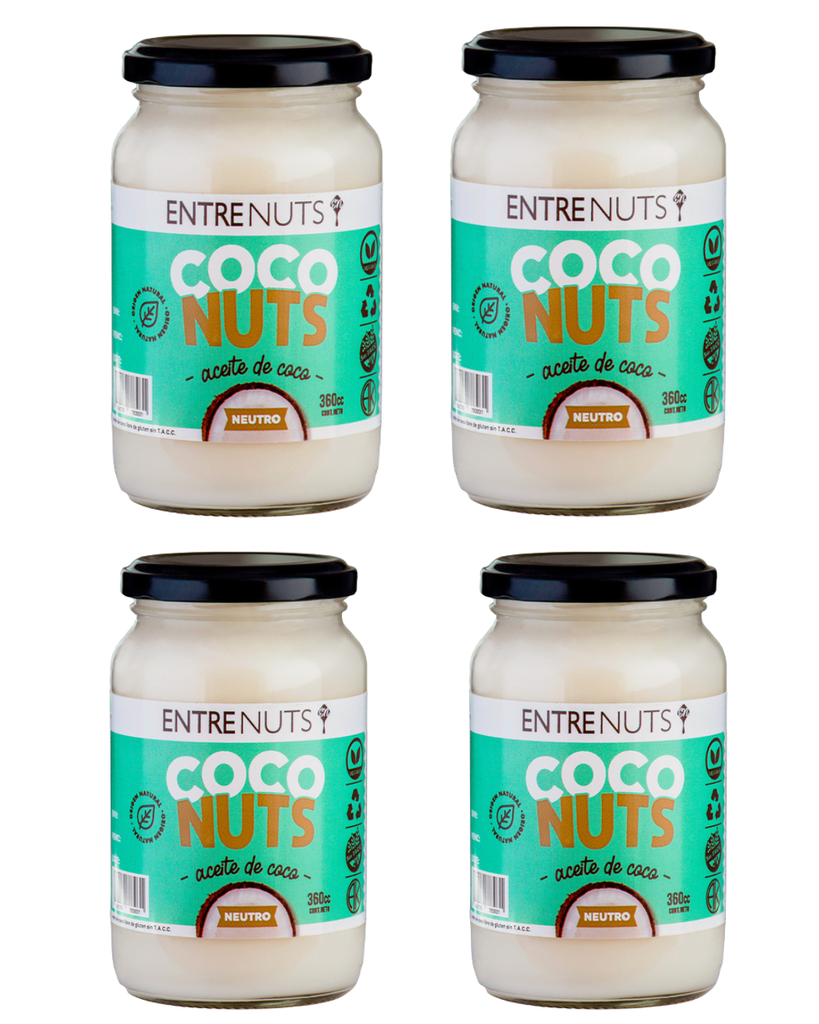 Aceite Coco Entre Nuts Neutro x 360cc. CAJA X 12 U.