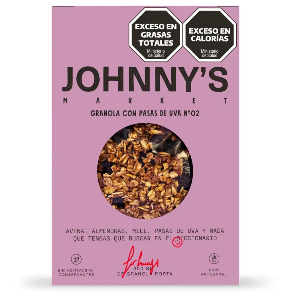 Granola Johnny'S Market Pasas 300g. CAJA X 10 U.