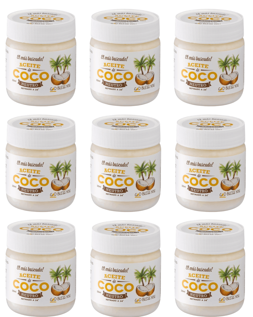 Aceite Coco God Bless You Neutro x 225mL. CAJA X 12 U.