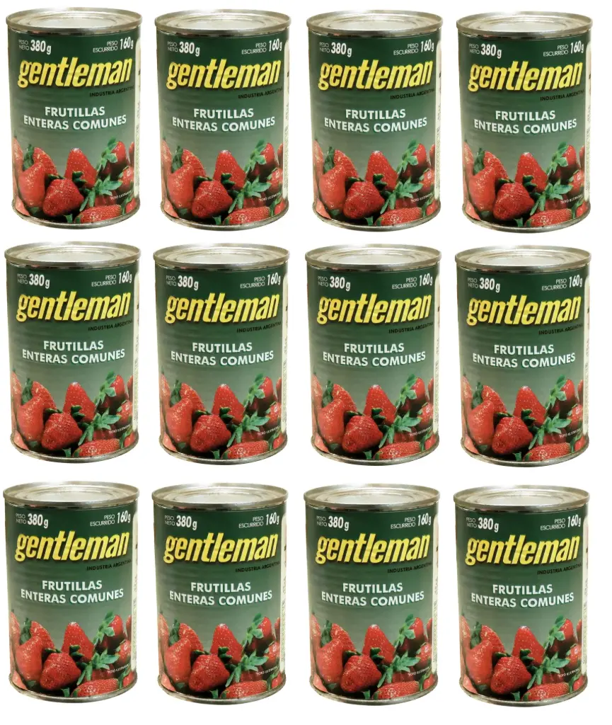 Frutillas Gentleman Enteras x 850g. CAJA X 12 U.