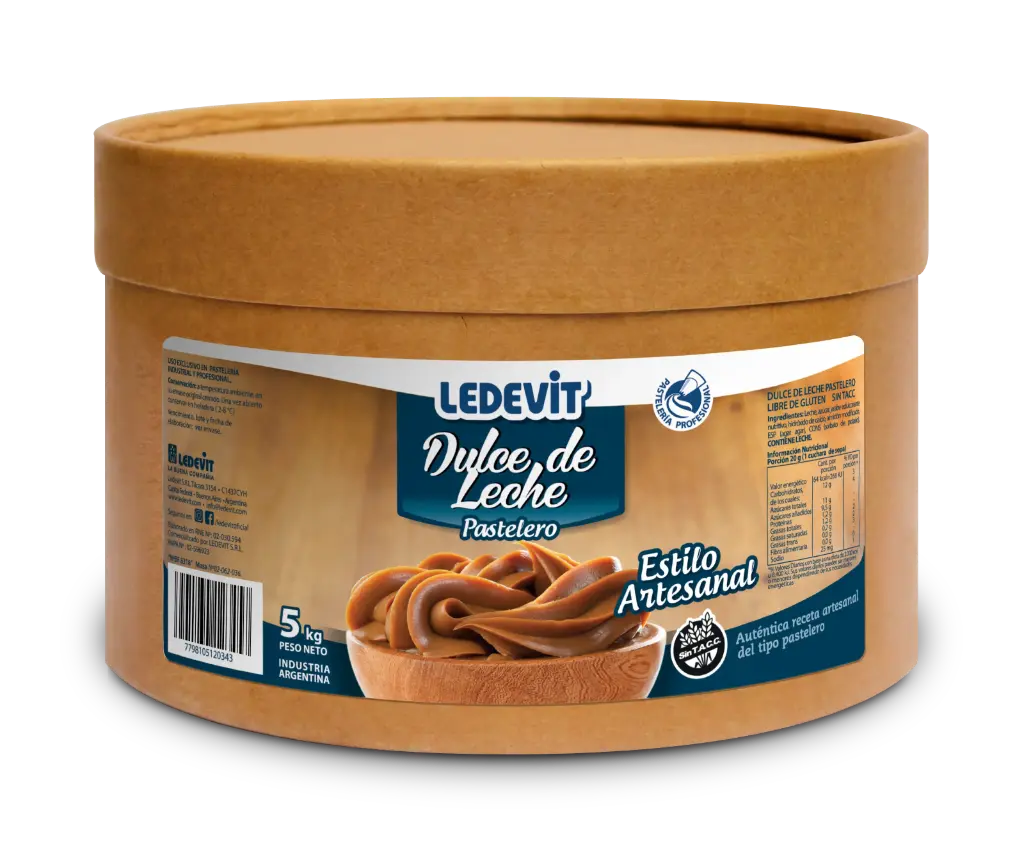 Dulce de Leche Ledevit Cuñete x 5kg. CAJA X 4 U.