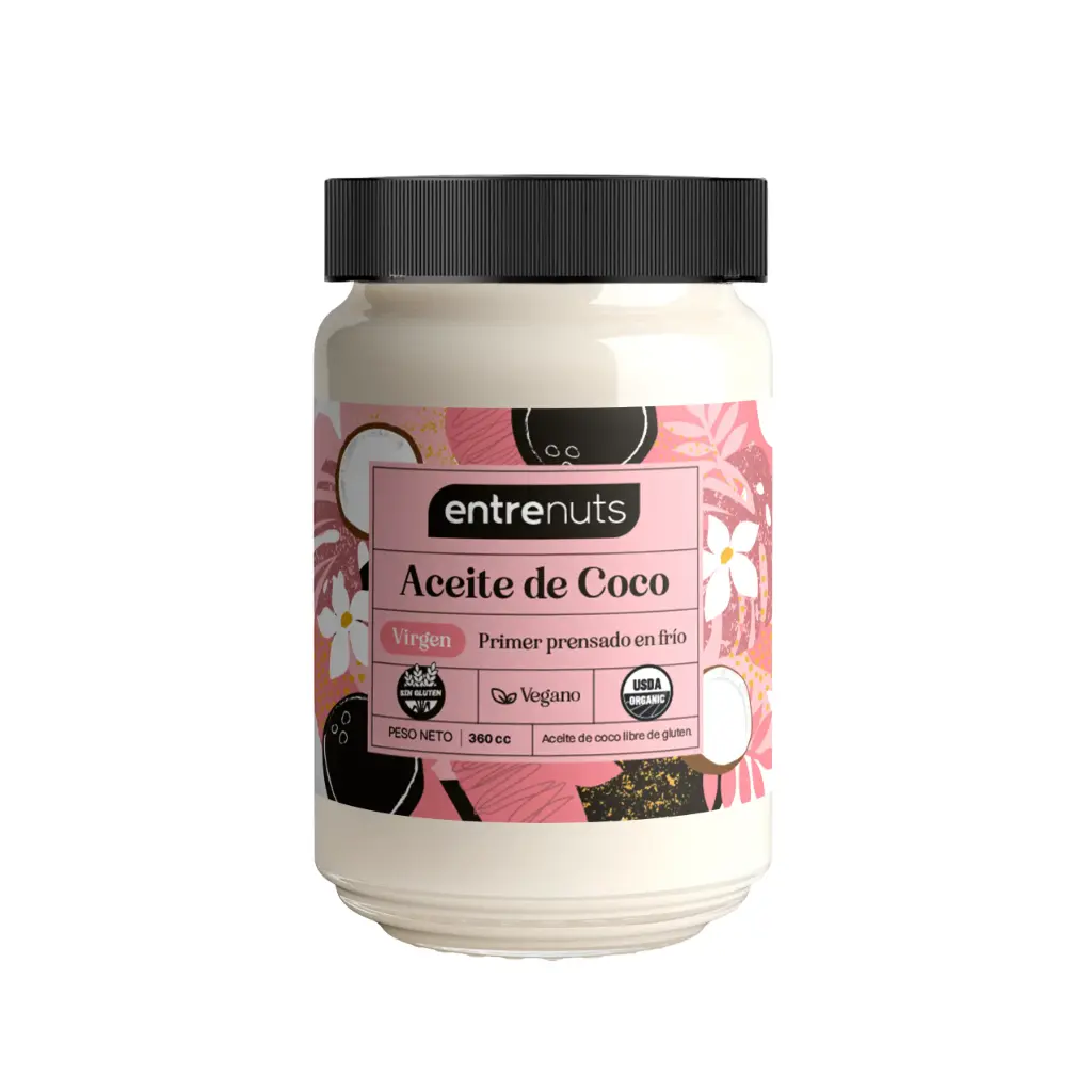 Aceite Coco Entre Nuts Virgen x 360cc. CAJA X 12 U.