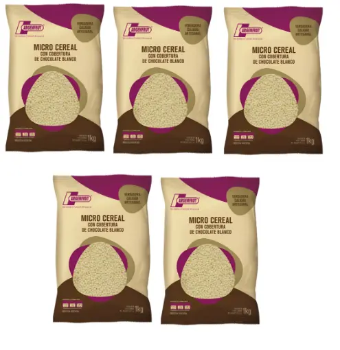 Chocolate Argenfrut MICROCER. C/ Cob. Cho. BLANCO 1kg. CAJA X 5 U.
