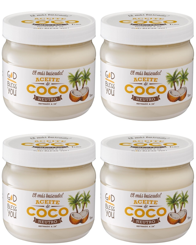 Aceite Coco God Bless You Neutro x 1L. CAJA X 12 U.