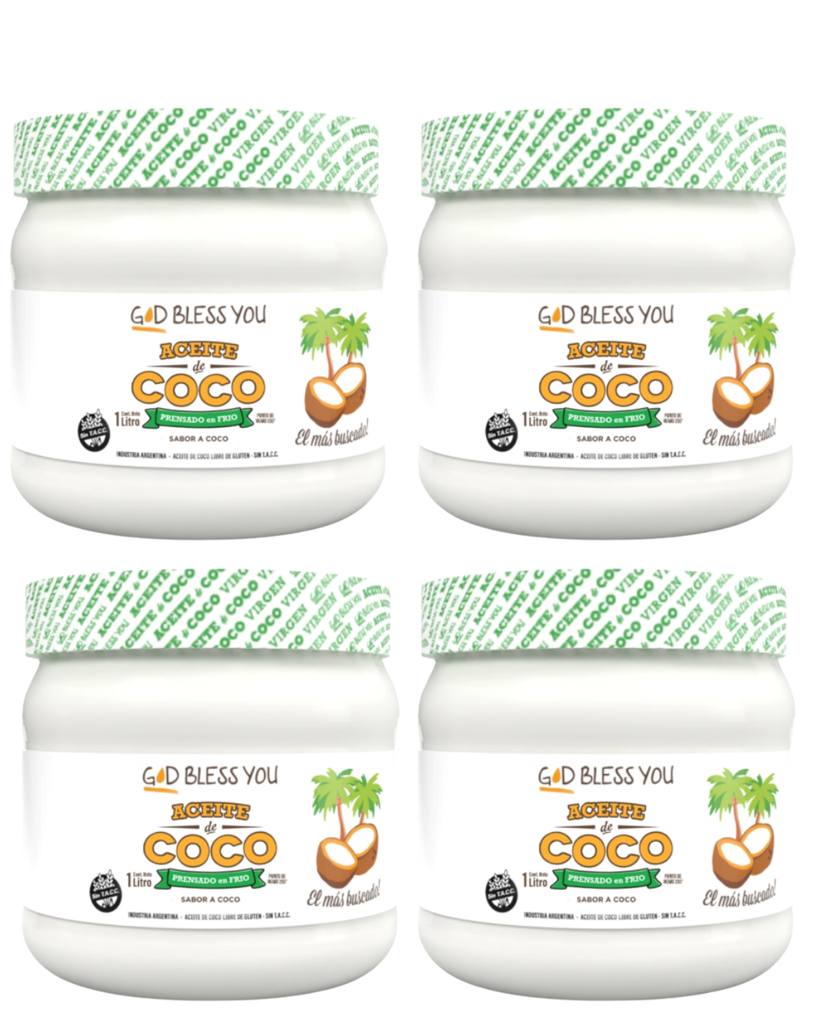 Aceite Coco God Bless You Virgen x 1L. CAJA X 12 U.