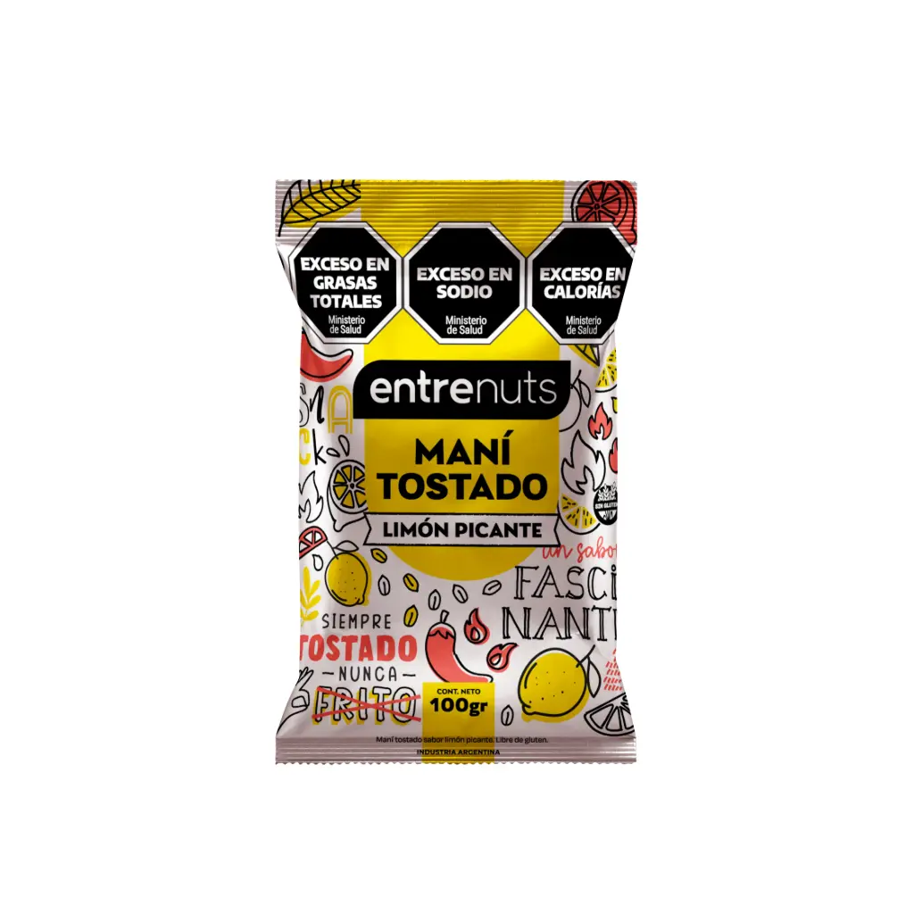 Mani Entre Nuts Tostado Limon Picante x 100g.
