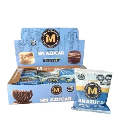 Alfajor Doña Magdalena Negro Sin Azucar x 60g. CAJA X 12 U.