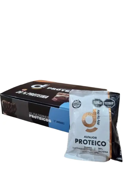 Alfajor Doña Magdalena Proteico Blanco CAJA X 12 U.