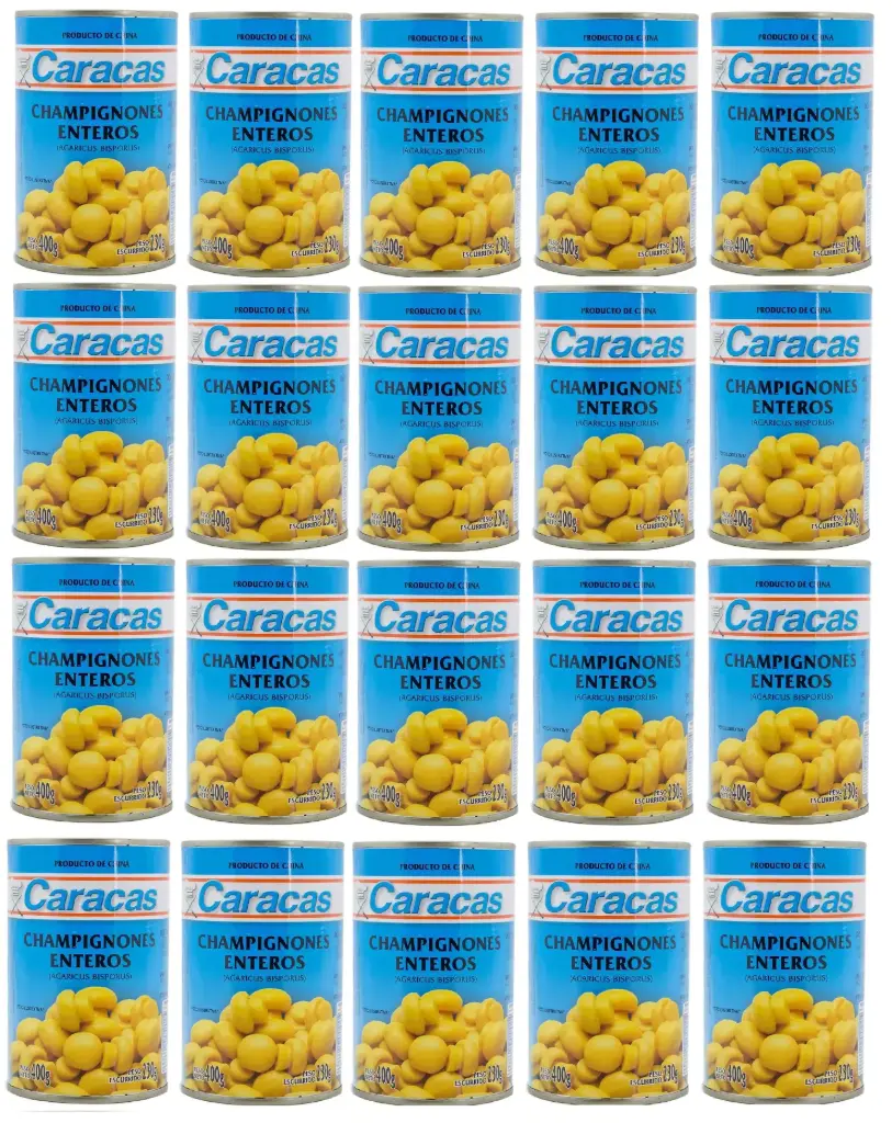 Champignones Caracas Enteros x 400g. CAJA X 24 U.