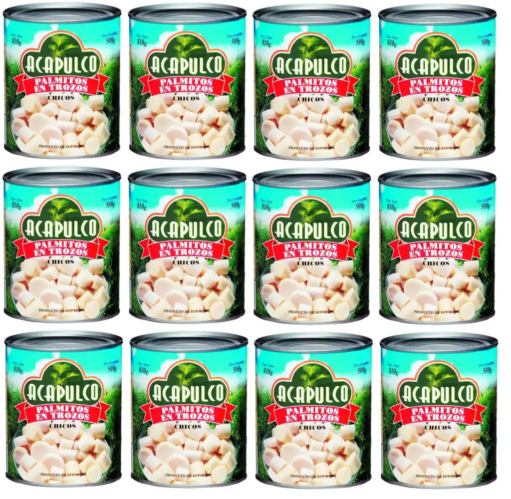 Palmitos Acapulco Trozos Chicos x 800g. CAJA X 12 U.